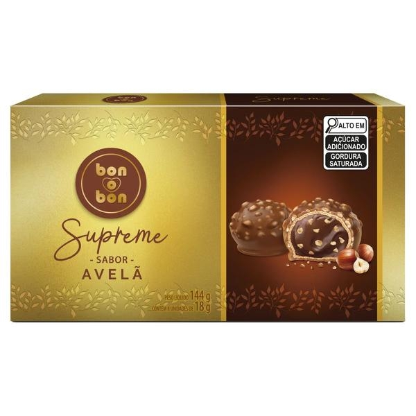 Bombom Bon o Bon Arcor Supreme Avelã 144g