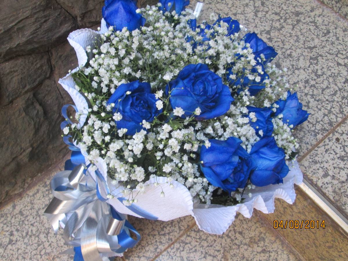Bouquet de rosas azuis 1 dúzia