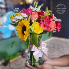 Mix de Flores no Vidro � 20 hastes variadas 