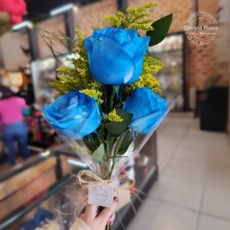 Ramalhete 3 Rosas Azuis