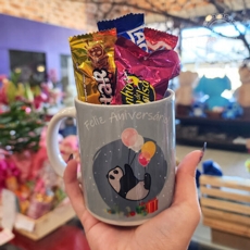 Caneca Com Bombons Panda Anivers�rio