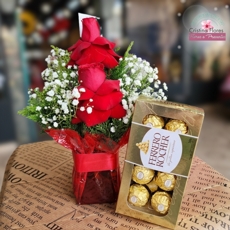 Miminho de Rosas Vermelhas com Ferrero