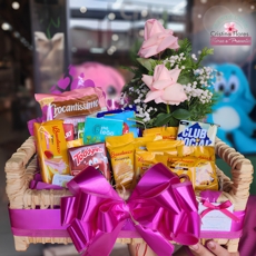 Cesta Caf� com Rosas 