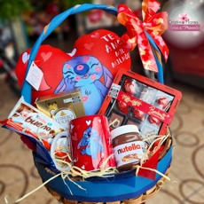 Cesta Stitch e Angel Te Amo Mil Milh�es