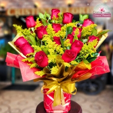 Buqu� Coreano 15 Rosas na Base