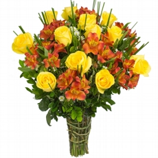 Rosas amarelas com Astromlia