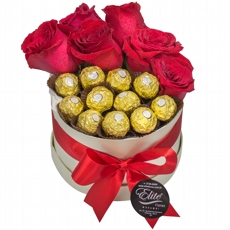 Rosas Colombianas com Ferrero na Caixa Box