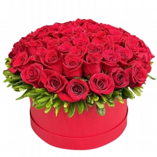 AMOR de 80 Rosas Colombianas na Caixa Box