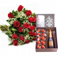 Buqu 20 Rosas, Lindt, Chandon