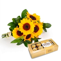 Buqu Lindos Girassis e Ferrero Rocher