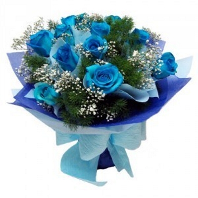 Buquê 12 Rosas Azuis - Uma Dúzia de Rosas Perfeitas | Floresnet