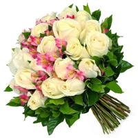 Buque de Rosas Colombianas Brancas Admiração por Você 