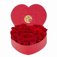Arranjo de Rosas Colombianas Vermelhas Flower Box Heart