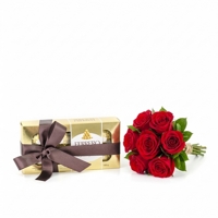 Buque de Flores - Amor com Ferrero Rocher