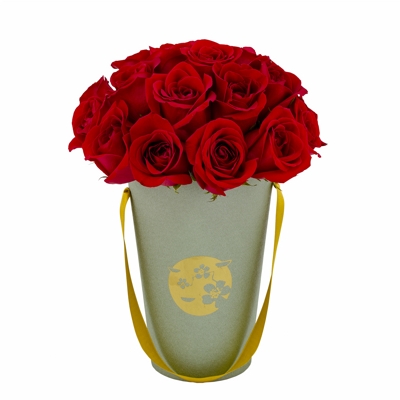 Arranjo de Rosas Colombianas Vermelhas - Flower Box Premium