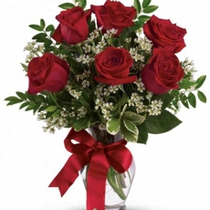 Arranjo de 6 Rosas Vermelhas Athenas