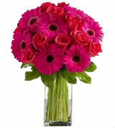 Arranjo de Rosas e Grberas Choque de Amor
