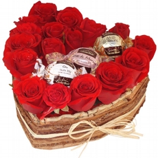 Corao de Rosas Vermelhas Cacau