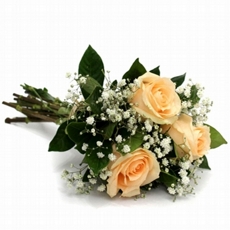 Buqu com 3 Rosas Champagne