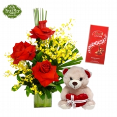 Rosas Colombianas, Ursinho e Chocolate Suo