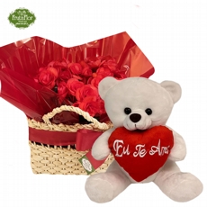 Begnias na Bolsinha de Palha e Urso Corao