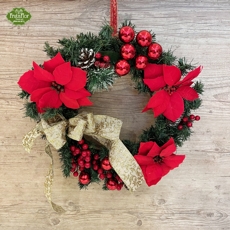 Guirlanda De natal com Poinsettia 