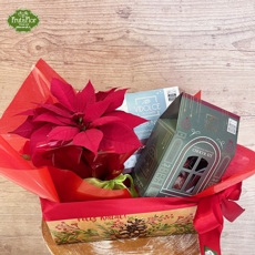 Cesta Natal Com Panetone e Bombom de Panettone 