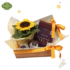 Cesta Girassol, Ovo Vidolce Creme de Avela e TopCake