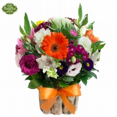 Arranjo Colorido em Pe�a de Madeira 