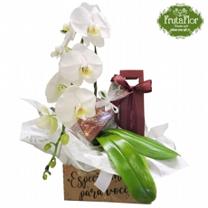 Orqudea com Vinho e Chocolates Lindt