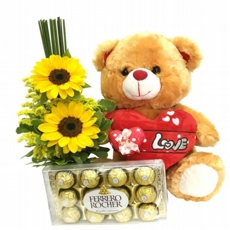 Girassis Pelcia e Ferrero 
