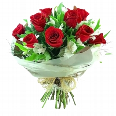Buqu Elegncia de Rosas Vermelhas e Alstroemrias