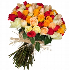 Mega Buqu de 50 Rosas Coloridas