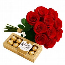 Rosas Vermelhas com Ferrero
