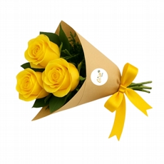 Trio de rosas amarelas 