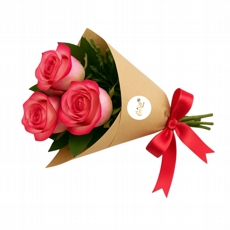 Trio de rosas rosadas 