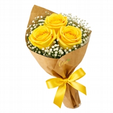 Trio de rosas amarelas 