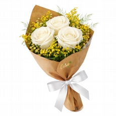 Trio de Rosas brancas 