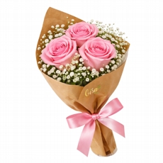 Trio de rosas rosadas 