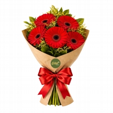 Buque com 5 gerberas em cor variada 