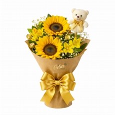 Duo de Girass�is com Ursinho