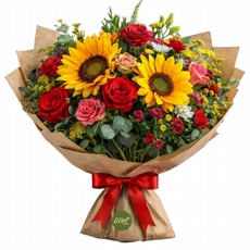 Buqu� Campestre com Girassol 