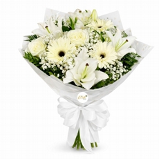 Buqu� M�dio L�rios e Flores Brancas 