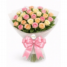 Buqu� Nuance com 36 Rosas coloridas