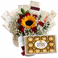 Buqu� Paix�o Vibrante + Ferrero Rocher 12 und