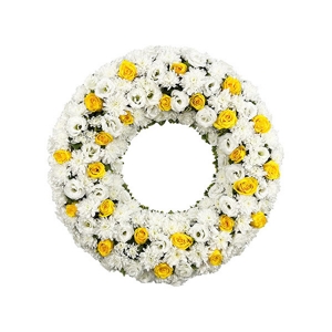 Alianca Eterna Flores Brancas e Amarelas