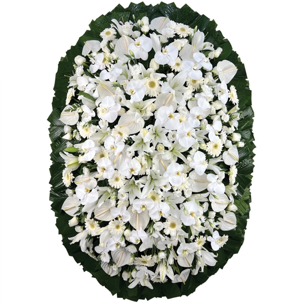 Coroa Flores da Vida Branca Grande