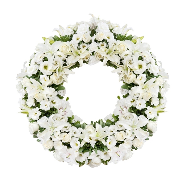 Coroa de Flores - Aliana Eterna Branca