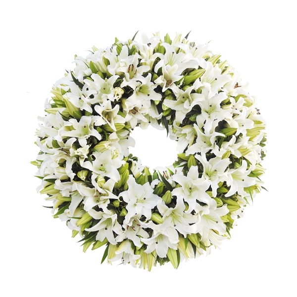 Coroa de Flores - Lrios Brancos