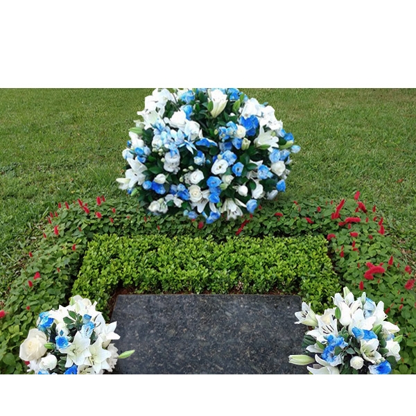 Kit Super Cesta Flores Finas Azul e Branco